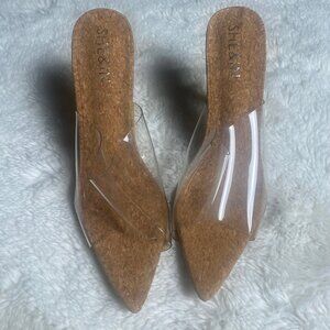 SHEIN Cork Heels (Clear)